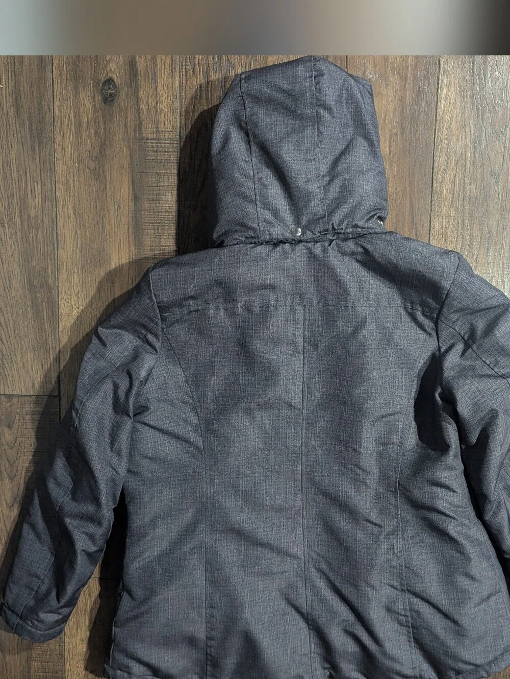 Zeroxposur Womens Charcoal Gray Puffer Jacket Removable Hood Size L Pockets NWOT